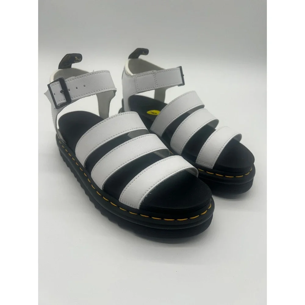 Dr. Martens Blaire Hydro White Leather Gladiator Platform Sandals Womens 9